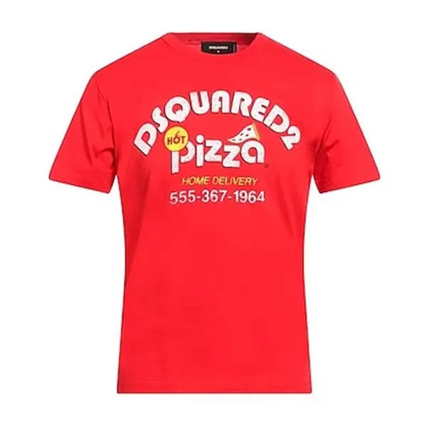 Áo Thun Nam Dsquared2 Men's Pizza TShirt In Red S74GD1055 Màu Đỏ Size M - Thời trang - Vua Hàng Hiệu