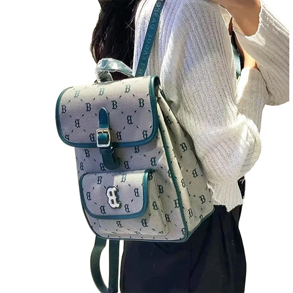 Balo MLB Diamond Monogram Jacquard Backpack Boston Red Sox 7ABKMD74N-43BGL Màu Xám Xanh
