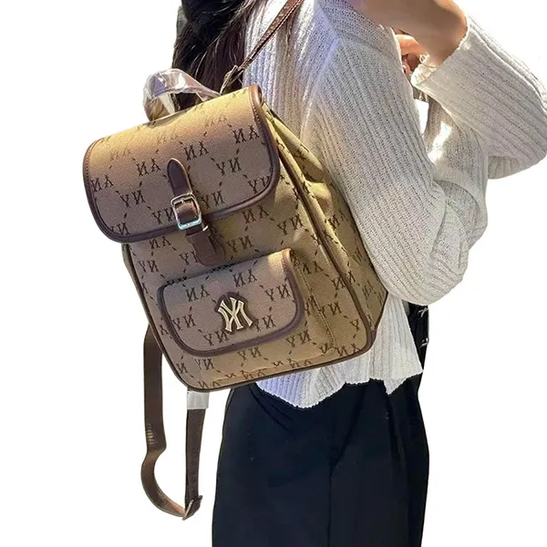 Balo MLB Diamond Monogram Jacquard Backpack New York Yankees 7ABKMD74N-50BGS Màu Nâu
