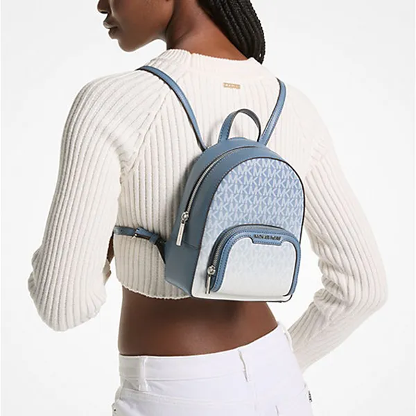 Balo Nữ Michael Kors MK Jaycee Extra Small Ombre Logo Convertible Backpack 35S4G8TB1B Màu Xanh Denim