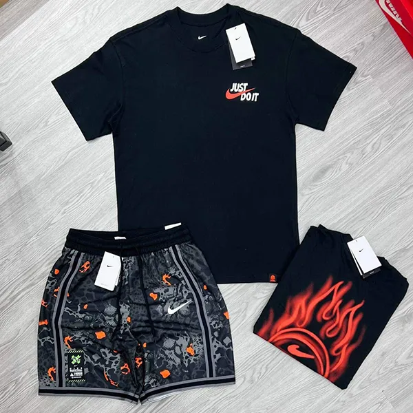 Bộ Quần Áo Cộc Tay Nam Nike Max90 Basketball Just Do It FJ2324-010/FQ0352-010 Màu Đen Size L - Thời trang - Vua Hàng Hiệu