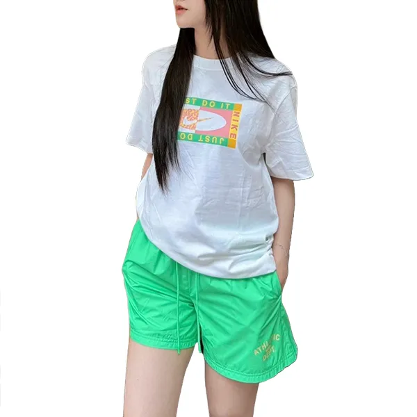 Bộ Quần Áo Cộc Tay Nữ Nike Sportswear FB8198-100/FJ5234-399 Màu Trắng Xanh Size S