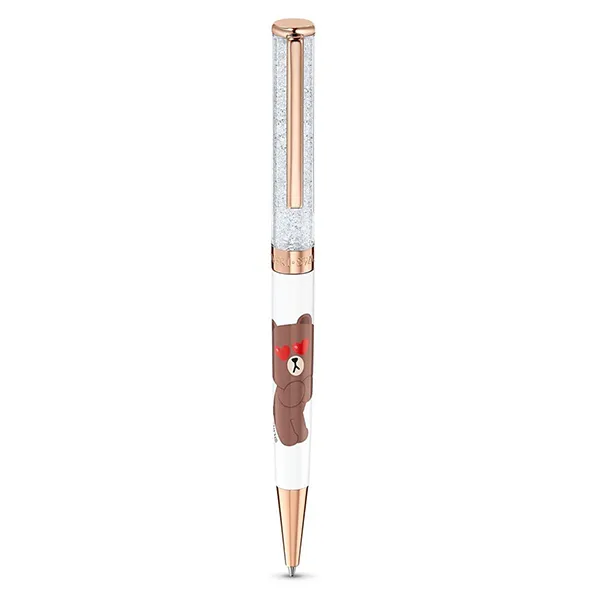 Bút Ký Swarovski Crystal Line Friends Brown BallPoint Pen Rose-Gold Tone Plated 5534327 Màu Vàng Hồng