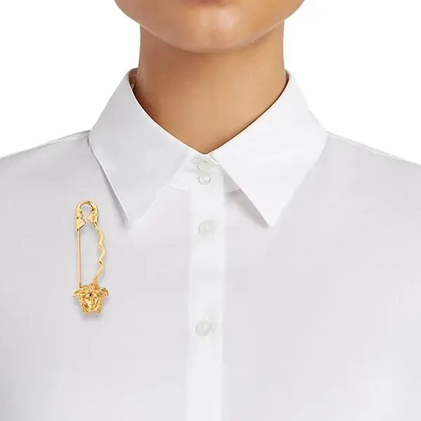 Cài Áo Nữ Versace Medusa Tone Safety-Pin Brooch Màu Vàng Gold - Phụ kiện - Vua Hàng Hiệu