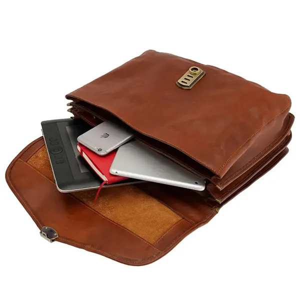 Cặp Xách Tay Nam Medici Of Florence Calfskin 4000 Brown MED400BC44F0D Màu Nâu