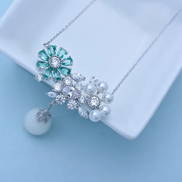 Dây Chuyền Nữ Kya Jewel Floral Pearl Symphony N279 Màu Bạc