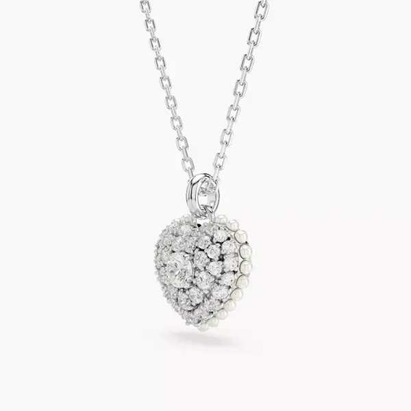Dây Chuyền Nữ Swarovski Heart Hyperbola Jewelry Màu Trắng Bạc