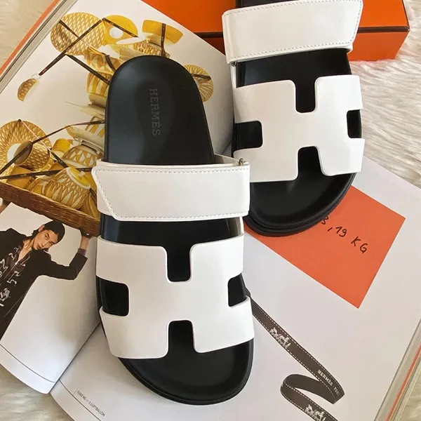 Dép Nữ Hermès Blanc Chypre Sandal Màu Trắng Size 36