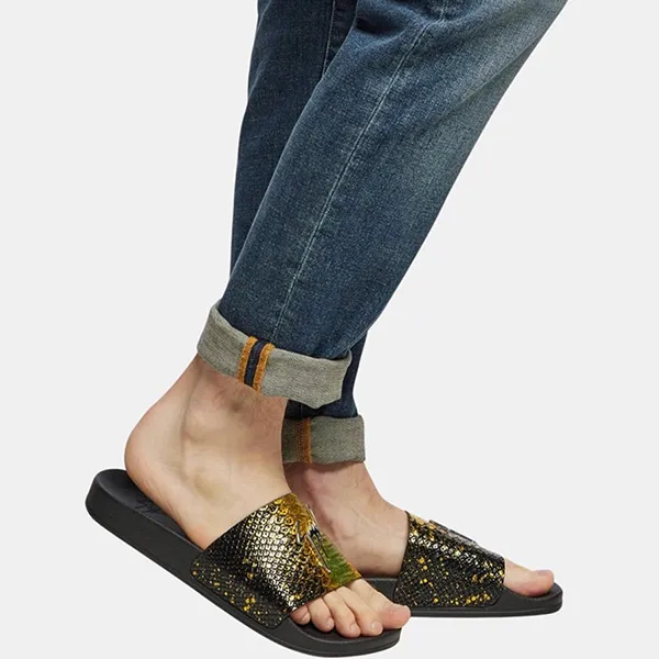 Dép Nam Giuseppe Zanotti Slide RM9006808102 Màu Đen - Vàng Size 40 - Dép - Vua Hàng Hiệu