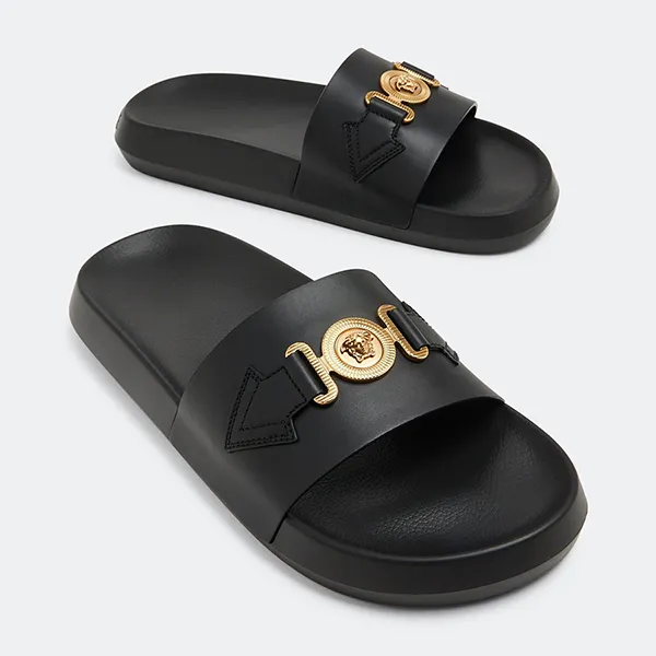 Dép Nam Versace Medusa Biggie Sliders 1010628 DV46G 1B00V Màu Đen Size 41 - Dép - Vua Hàng Hiệu