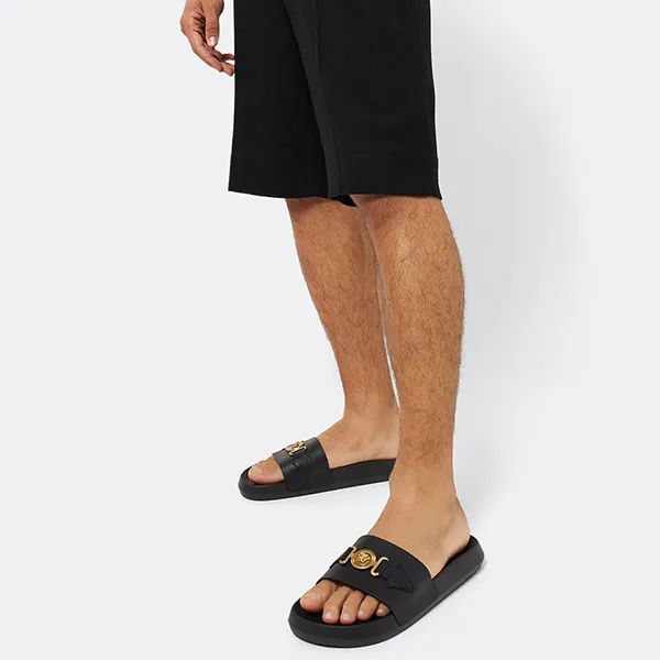 Dép Nam Versace Medusa Biggie Sliders 1010628 DV46G 1B00V Màu Đen Size 41 - Dép - Vua Hàng Hiệu