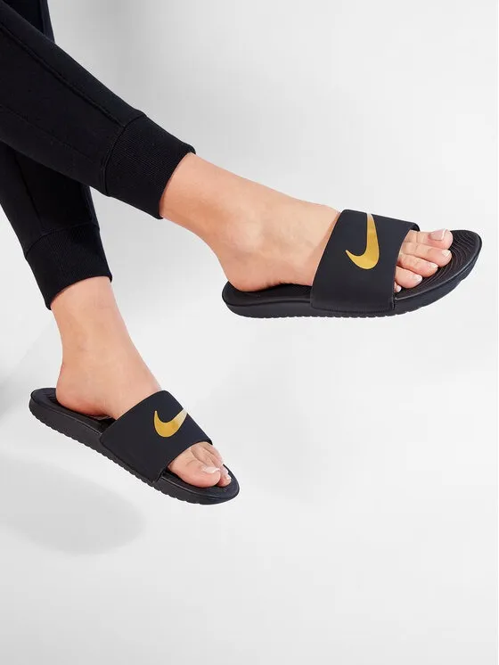 Dép Nữ Nike Kawa Slide Black Metallic Gold 819352 003 Màu Đen Size 36