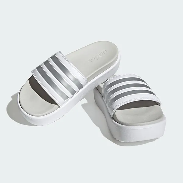 Dép Nữ Adidas Adilette Platform Slides IE9703 Màu Trắng/Bạc Size 37