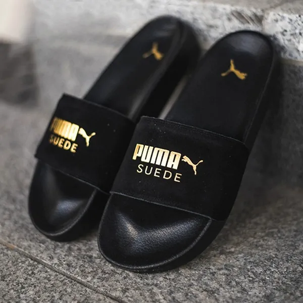 Dép Puma Leadcat Suede Slides 365758-01 Team Gold Màu Đen Size 35.5