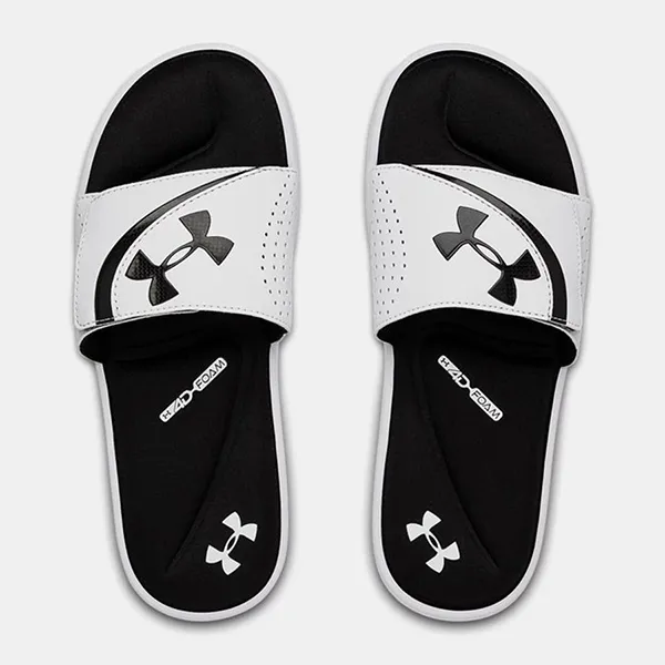 Dép Under Armour Ignite VI Slides White 3022711-100 Màu Đen Trắng 42.5 - Dép - Vua Hàng Hiệu