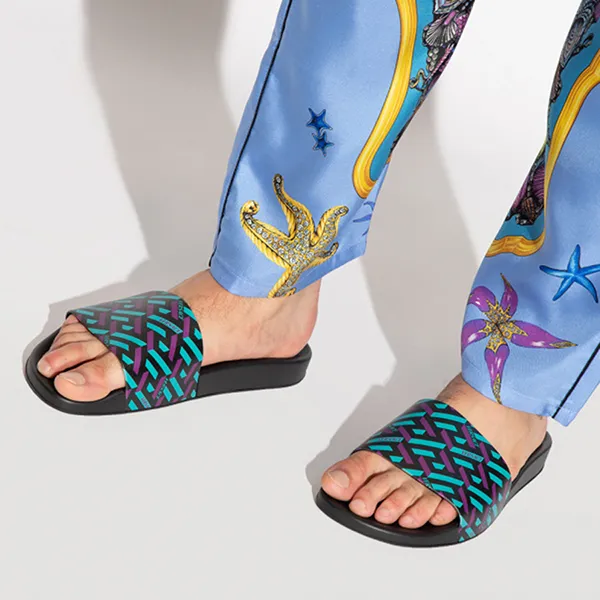 Dép Versace Black Rubber Slides DSU6516 1A01736-5G320 Màu Xanh Đen Size 42 - Dép - Vua Hàng Hiệu