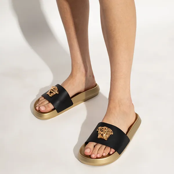 Dép Versace La Medusa Sliders Black Gold 1011715 DV46G-1B00V Màu Vàng Đen Size 42 - Dép - Vua Hàng Hiệu