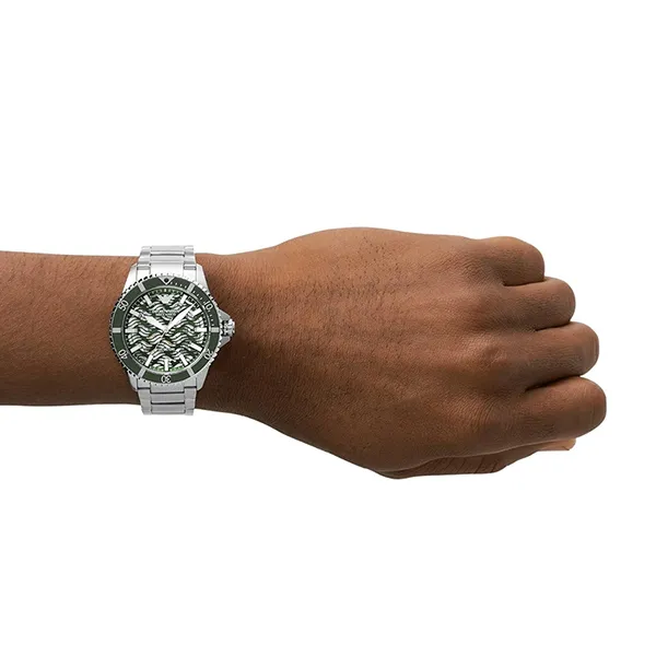 Đồng Hồ Nam Emporio Armani Automatic Stainless Steel Watch AR60061 Màu Bạc/Xanh