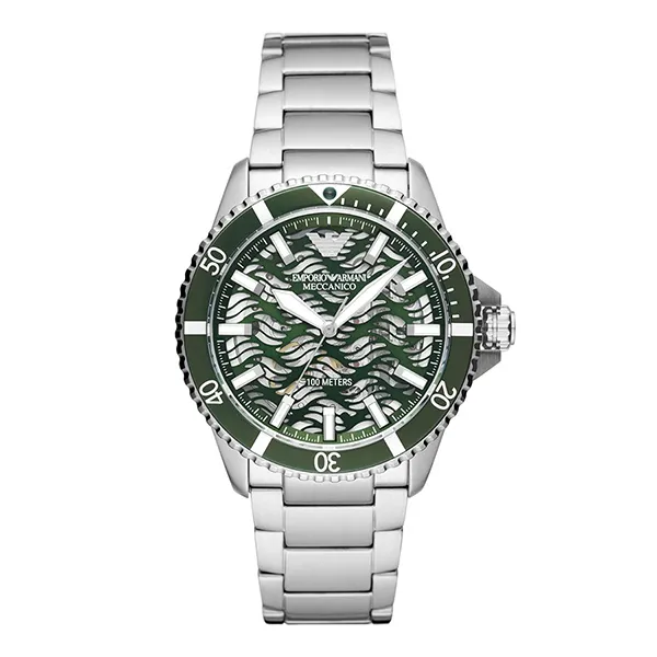 Đồng Hồ Nam Emporio Armani Automatic Stainless Steel Watch AR60061 Màu Bạc/Xanh