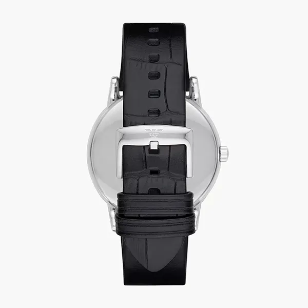 Đồng Hồ Nam Emporio Armani Date Black Leather Watch AR2500 Màu Đen