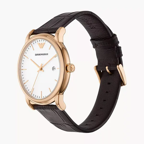 Đồng Hồ Nam Emporio Armani Date Brown Leather Watch AR2502 Màu Nâu Đậm