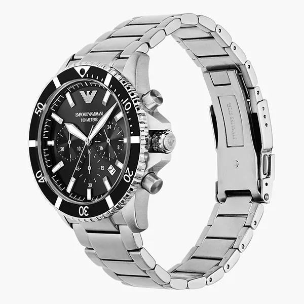 Đồng Hồ Nam Emporio Armani Diver AR11360 Màu Bạc Đen
