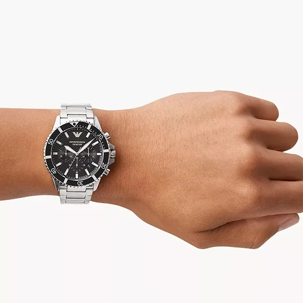 Đồng Hồ Nam Emporio Armani Diver AR11360 Màu Bạc Đen