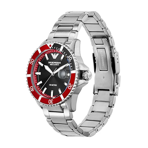 Đồng Hồ Nam Emporio Armani Diver Automatic Stainless Steel Watch AR60074 Màu Bạc