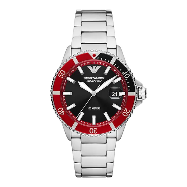 Đồng Hồ Nam Emporio Armani Diver Automatic Stainless Steel Watch AR60074 Màu Bạc