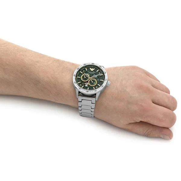 Đồng Hồ Nam Emporio Armani Mario Automatic Men's Watch AR60053 Màu Bạc/Xanh