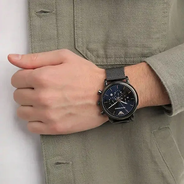 Đồng Hồ Nam Emporio Armani Men's Chronograph Gunmetal Stainless Steel Watch AR1979 Màu Ghi