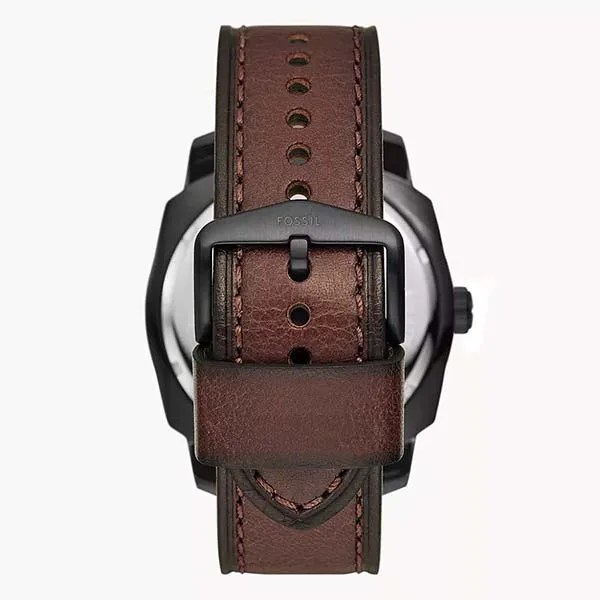 Đồng Hồ Nam Fossil Machine Three-Hand Date Dark Brown LiteHide Leather Watch FS5972 Màu Nâu Đen - Đồng hồ - Vua Hàng Hiệu