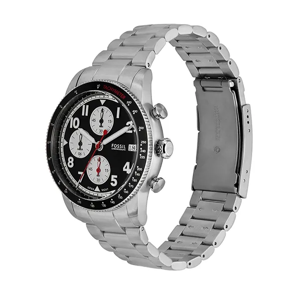 Đồng Hồ Nam Fossil Sport Tourer FS6045 Chronograph Màu Bạc Đen