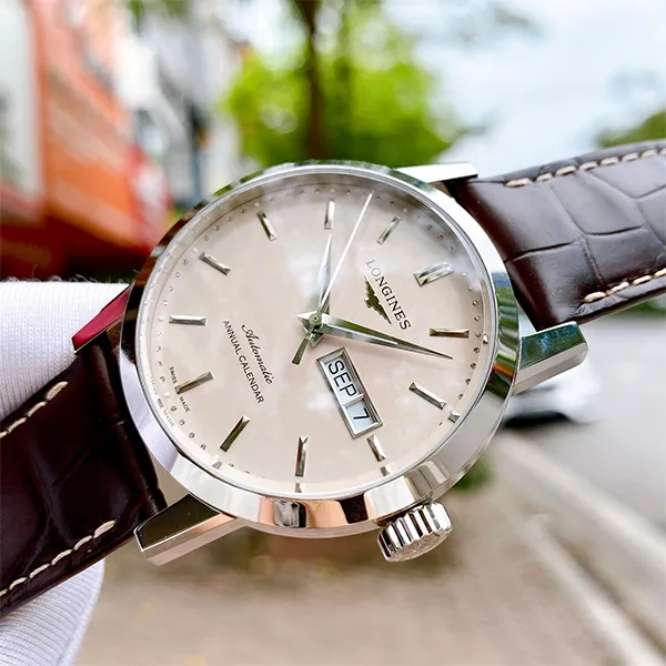 Đồng Hồ Nam Longines Annual Calendar L4.827.4.92.2 Màu Nâu Bạc