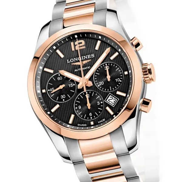 Đồng Hồ Nam Longines Conquest Classic GMT Watch L2.799.5.56.7 Màu Vàng Hồng/Bạc - Đồng hồ - Vua Hàng Hiệu
