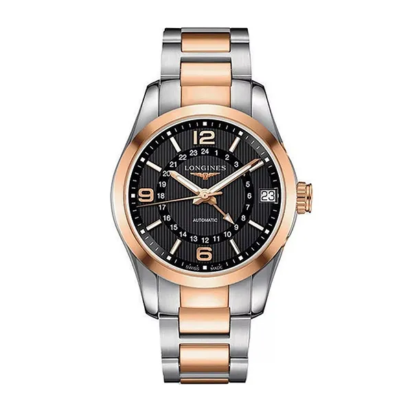 Đồng Hồ Nam Longines Conquest Classic GMT Watch L2.799.5.56.7 Màu Vàng Hồng/Bạc - Đồng hồ - Vua Hàng Hiệu