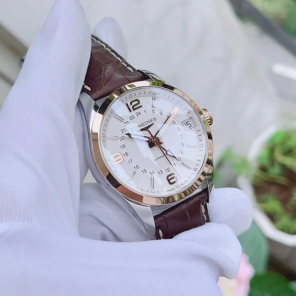 Đồng Hồ Nam Longines Conquest Classic GMT Watch L2.799.5.76.3 Màu Nâu