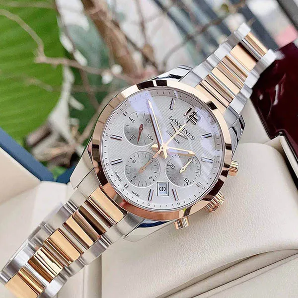 Đồng Hồ Nam Longines Conquest Classic L2.786.5.76.7 Màu Bạc Phối Vàng Hồng