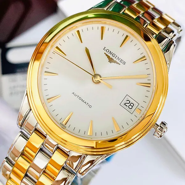 Đồng Hồ Nam Longines Flagship Demi Gold L4.774.3.22.7 Màu Bạc Vàng - Đồng hồ - Vua Hàng Hiệu