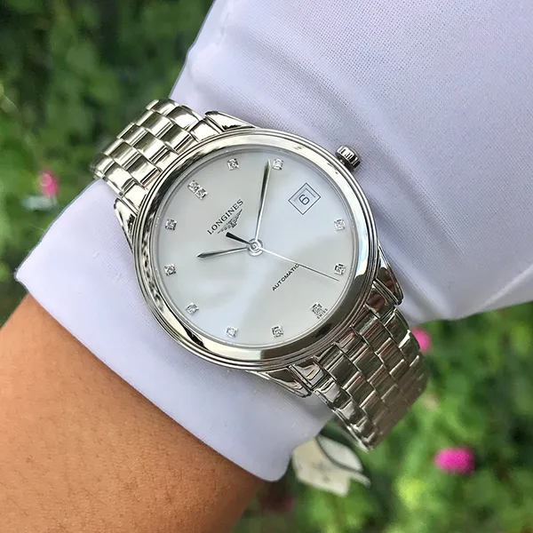 Đồng Hồ Nam Longines Flagship L4.774.4.27.6 Màu Bạc Trắng - Đồng hồ - Vua Hàng Hiệu