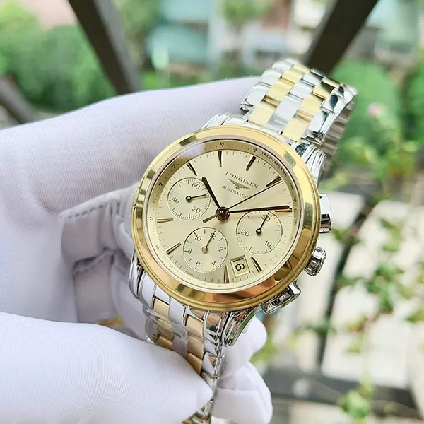 Đồng Hồ Nam Longines Flagship L4.803.3.32.7 Màu Vàng Bạc - Đồng hồ - Vua Hàng Hiệu