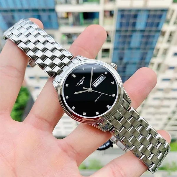 Đồng Hồ Nam Longines Flagship L4.899.4.57.6 Màu Bạc Đen