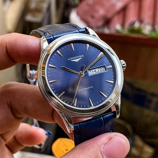 Đồng Hồ Nam Longines Flagship L4.899.4.92.2 Màu Xanh Navy Bạc