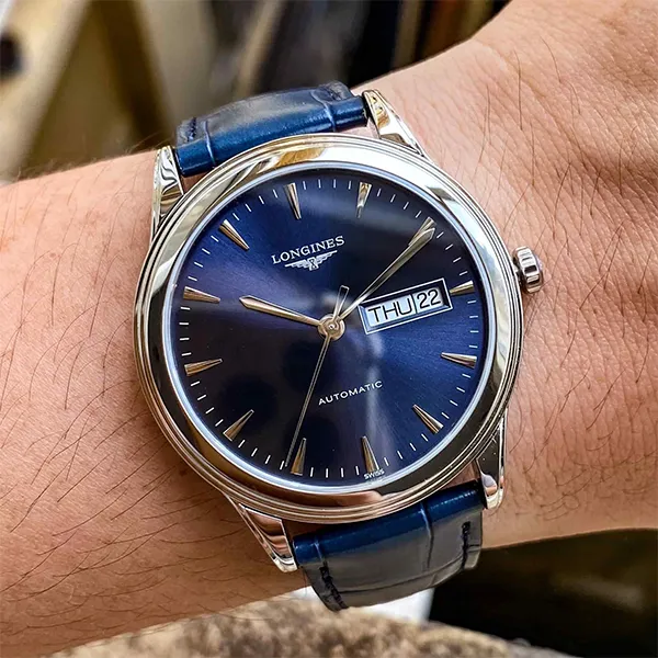 Đồng Hồ Nam Longines Flagship L4.899.4.92.2 Màu Xanh Navy Bạc