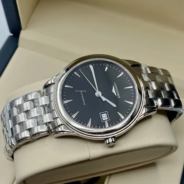 Đồng Hồ Nam Longines Flagship L4.974.4.52.6 Màu Bạc Đen - Đồng hồ - Vua Hàng Hiệu