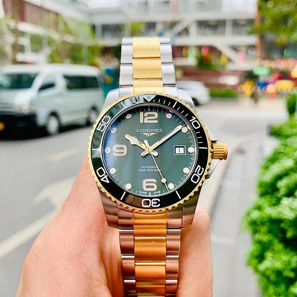 Đồng Hồ Nam Longines Hydroconquest L3.781.3.06.7 Màu Xanh Vàng
