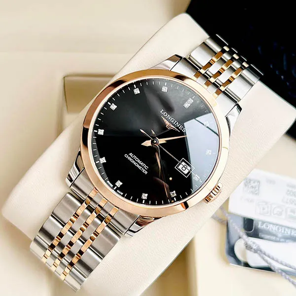 Đồng Hồ Nam Longines L2.820.5.57.7 Màu Bạc Đen - Đồng hồ - Vua Hàng Hiệu