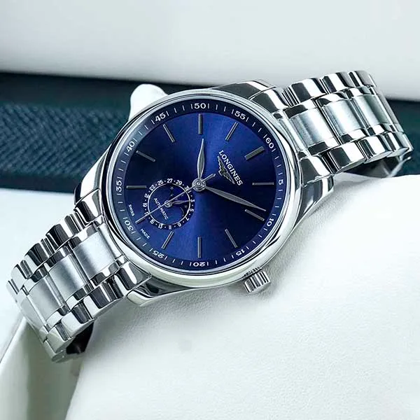 Đồng Hồ Nam Longines Master Moonphase L2.909.4.92.6 Màu Xanh Bạc