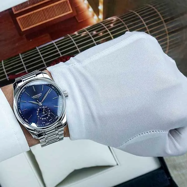 Đồng Hồ Nam Longines Master Moonphase L2.909.4.92.6 Màu Xanh Bạc
