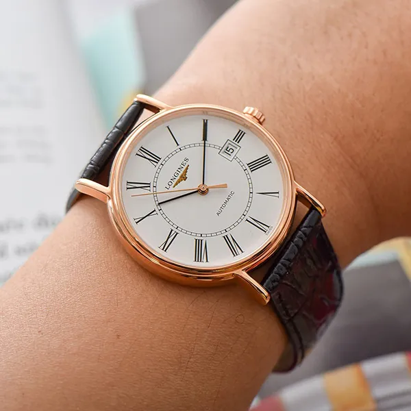 Đồng Hồ Nam Longines Presence Automatic Roman L4.921.1.11.2 Màu Đen Trắng